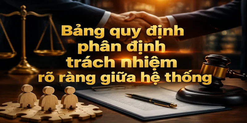 Bảng quy định phân định trách nhiệm rõ ràng giữa hệ thống cá cược VNLOTO và hội viên trực tuyến.