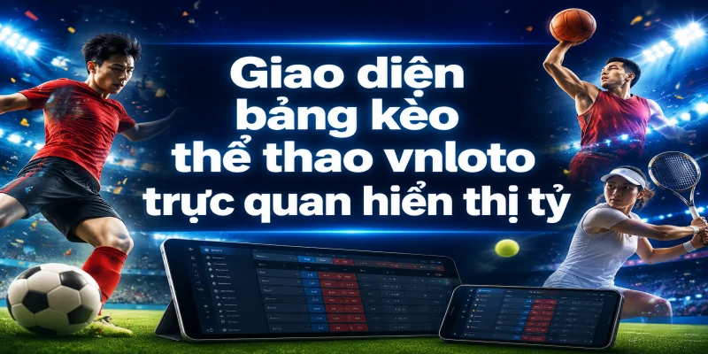 Giao diện bảng kèo thể thao vnloto trực quan hiển thị tỷ lệ cược châu Á và châu Âu sắc nét