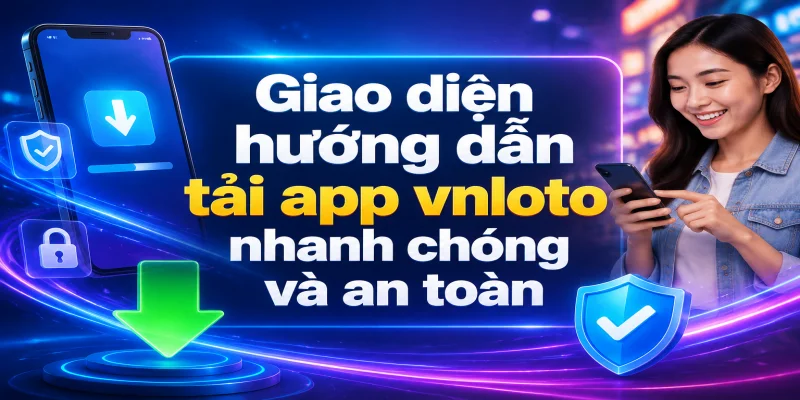 Giao diện hướng dẫn tải app vnloto nhanh chóng và an toàn trên điện thoại di động