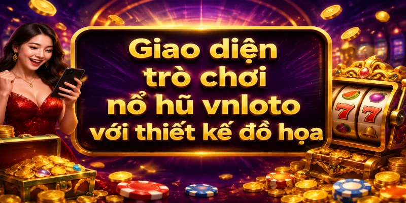 Giao diện trò chơi nổ hũ vnloto với thiết kế đồ họa 3D sắc nét và các nút điều hướng thông minh